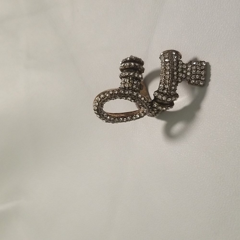 Women's Lucky Brand Gold and Rhinestones Ring; Size 7